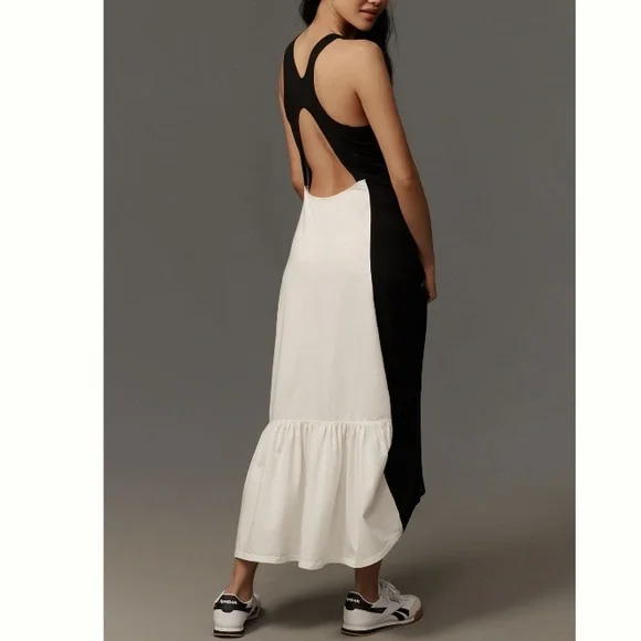 Anthropologie Black and White Midi Dress - Picture 2 of 12